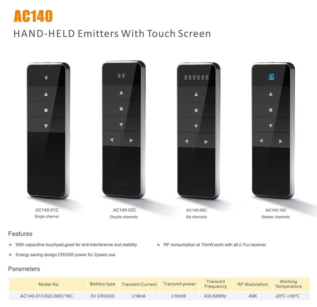 AC140 HAND-HELD Emitters With Touch Sceen