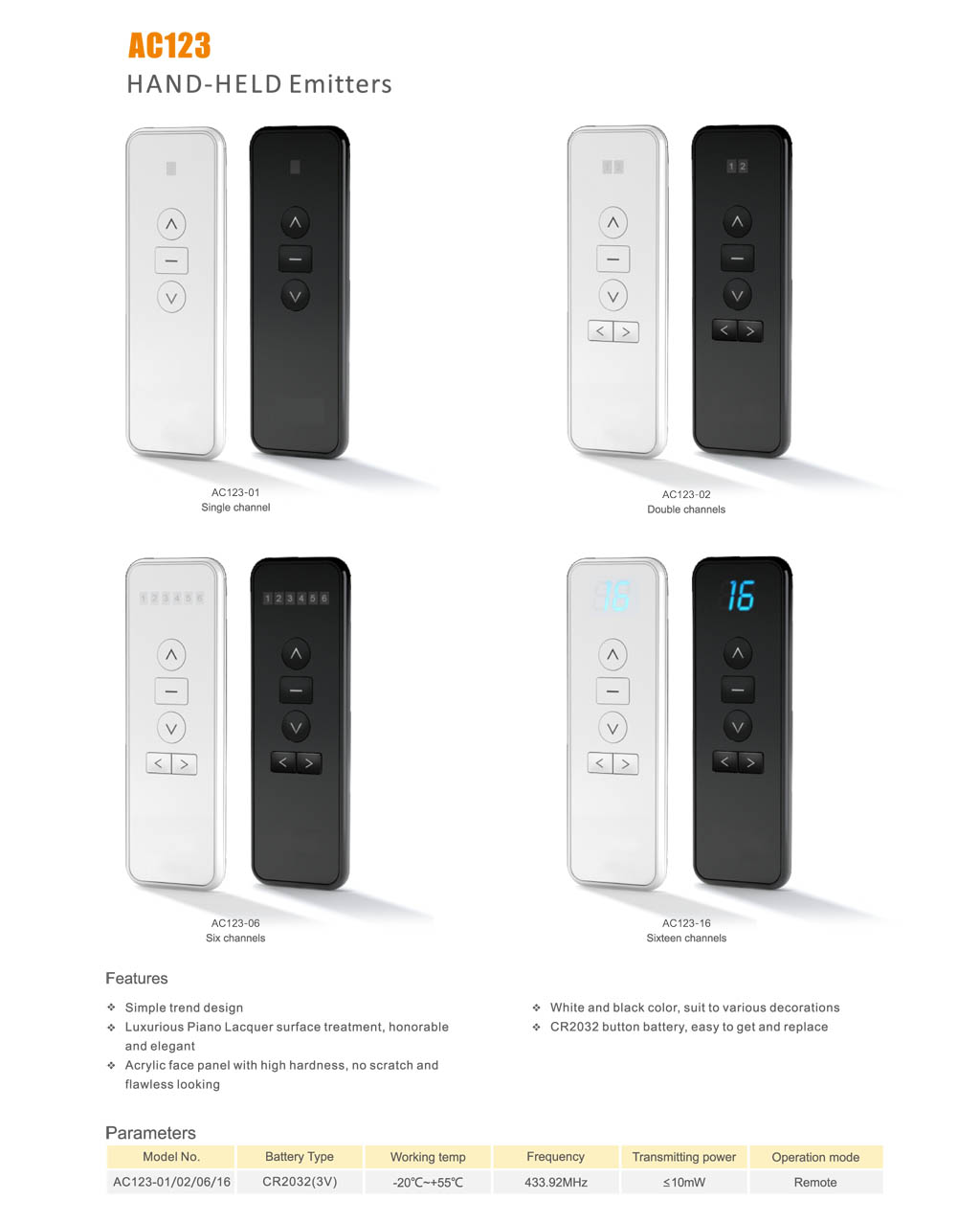 AC123C HAND-HELD Emitters With Touch Sceen